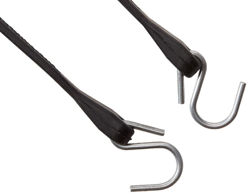 Natural rubber tarp strap with S-hooks